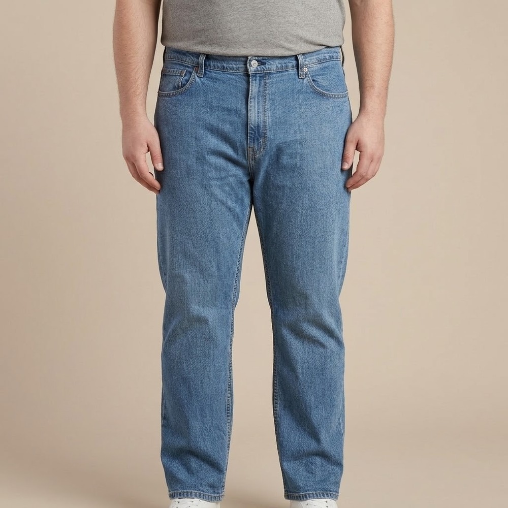Levi's 505 Straight Leg Jeans Men's 42x32 Light Blue Denim Classic Fit